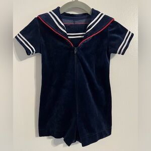 Petit Jardin Size Large Vintage Velvet Sailor Shorts 
Luxe Navy Blue Velour